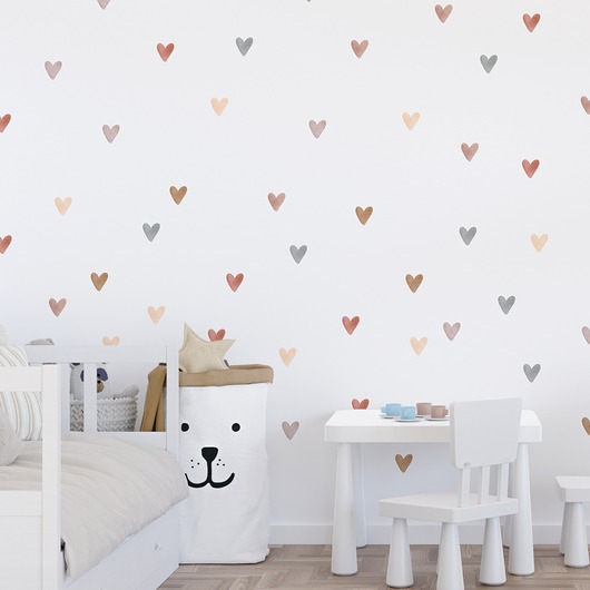 naklejki ścienne do pokoju dziecka Naklejki samoprzylepne  Akwarelowe Serca na ścianę A64