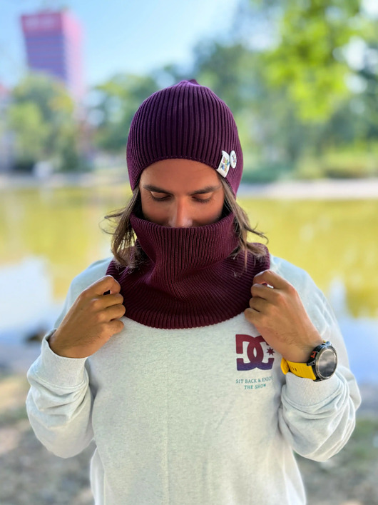 tuby i kominy Męski bawełniany komin Bordo