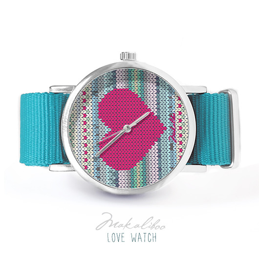  Love Watch - sweterkowy, amarantowy Makaliboo