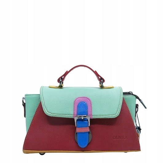 torby na ramię Torebka damska skórzana retro do ręki regulowany pasek elegancka eko OLIVKA