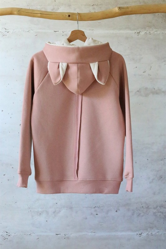 bluza z kapturem damska Bluza Damska Brzoskwiniowy KOT