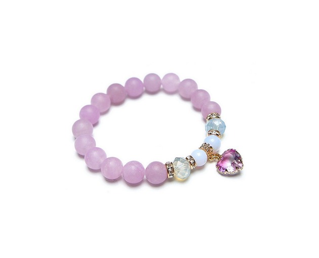 bransoletki z kamieni naturalnych Blue and lavender /heart/ - bransoletka  /29-12-24/