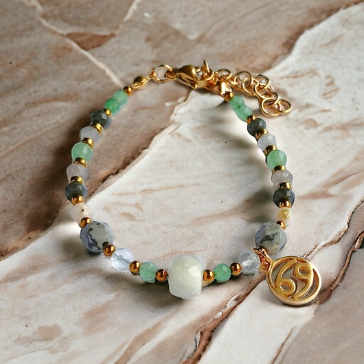 bransoletki z kamieni naturalnych RAK - zodiac collection - PREMIUM :: gold