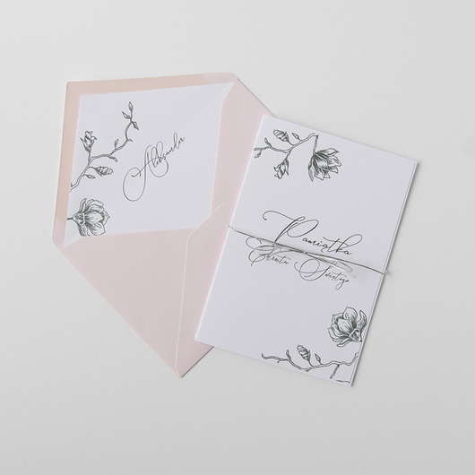 kartki, zaproszenia na chrzest Kartka z okazji Chrztu świętego "Magnolia" personalizowana