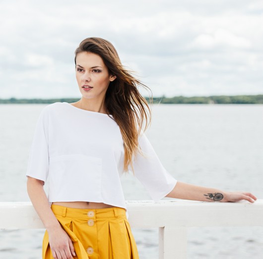 Summer basic top/pure white Mellowstreet