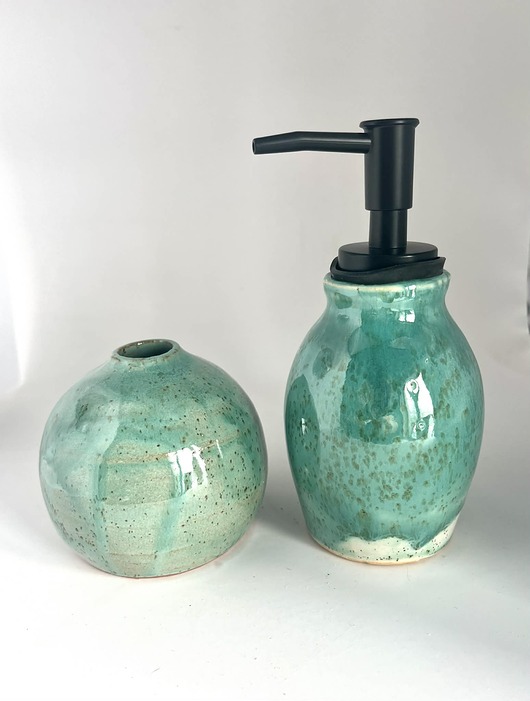 mydelniczki Zestaw łazienkowy akcesoria Dozownik na mydło Mydelniczka, niebieski