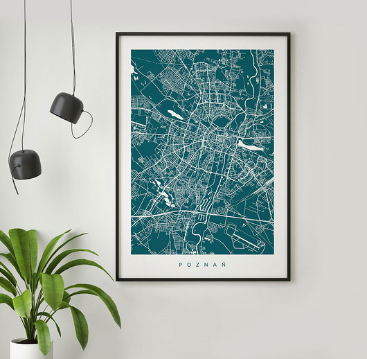 Poznań - mapa miasta na prezent PLAKATY GEOMETRYCZNE
