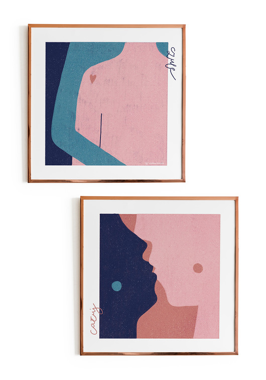 grafiki i ilustracje Całuj czule. Zestaw grafik