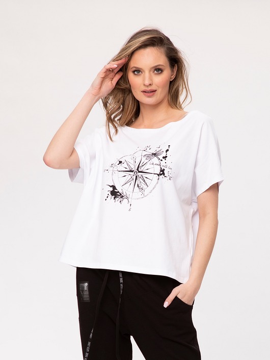 T-shirt z nadrukiem Inca Look 114 biała Look made with Love
