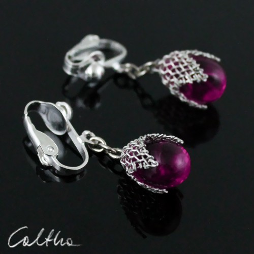 Fioletowe w siateczce (klipsy)  Caltha
