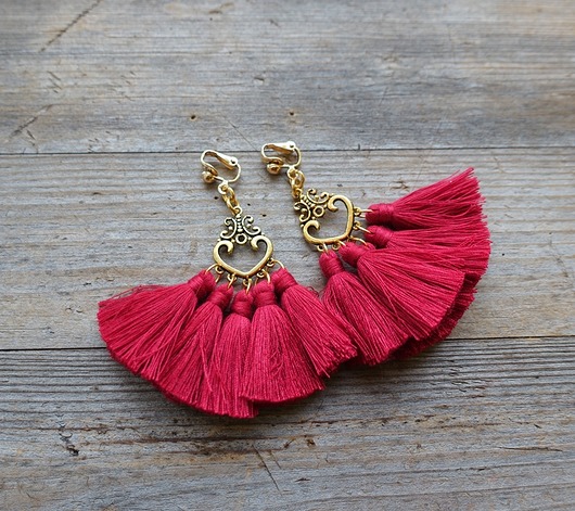 Boho Love -klipsy z chwostami Mró Soutache