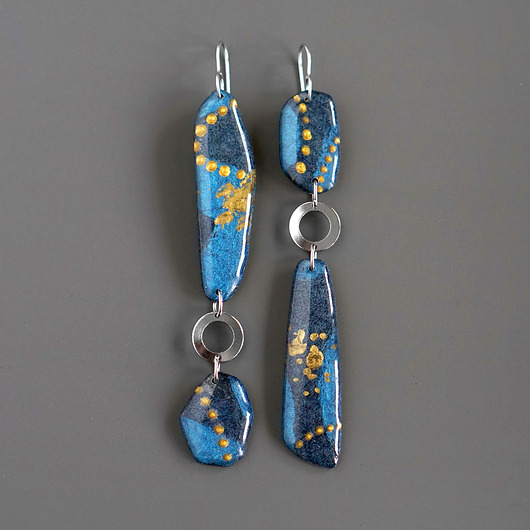 kolczyki - inne Asymetryczne kolczyki z materiałów z recyklingu