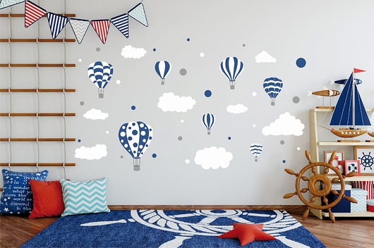 Naklejka ścienna dla dzieci balon balony chmury  madras24