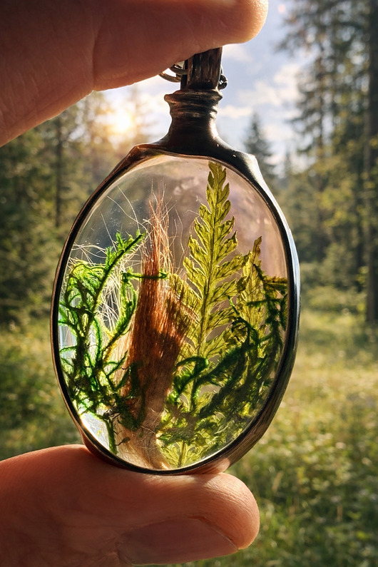 wisiory Naszyjnik z sierścią zwierzęcia 