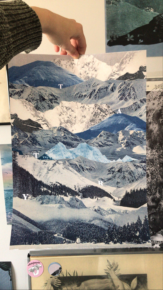 Plakat Kolaż,,Tatry" zlepki sklejki
