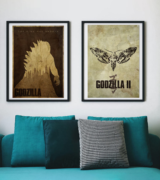 plakaty Godzilla - zestaw plakatów fine art giclee