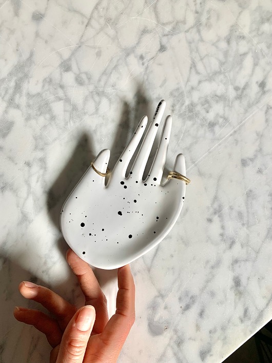 pojemniki na biżuterię Ceramiczna Łapka Handmade Talerzyk na Biżuterię Dalmatyńczyk