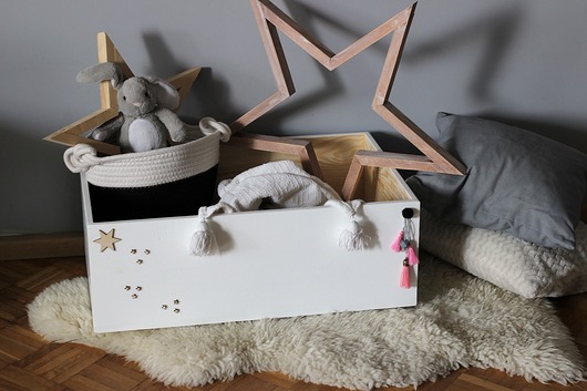 Skrzynia na zabawki boho pink Little Wood Bunny