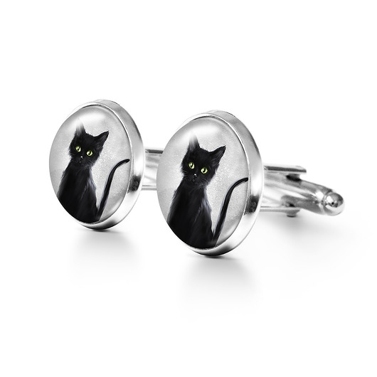 spinki do mankietów Czarny kot - spinki do mankietów