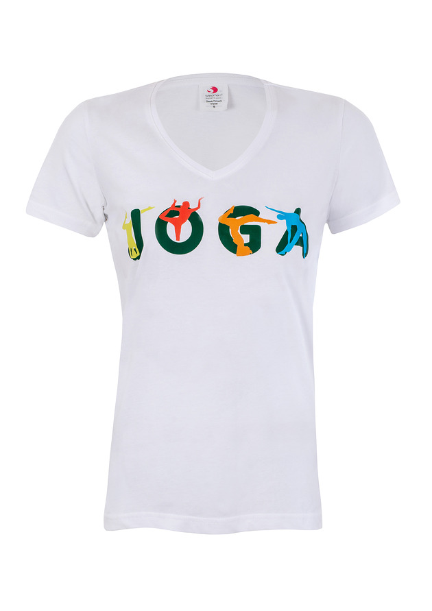 t-shirt damskie Bluzka t-shirt lotos ohm JOGA biała
