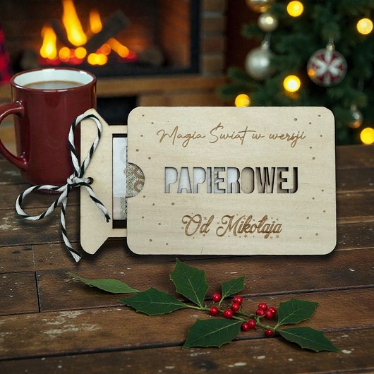 Boże Narodzenie - inne Pudełko na pieniądze PAPIEROWEJ prezent świąteczny Mikołaj PERSONALIZACJA