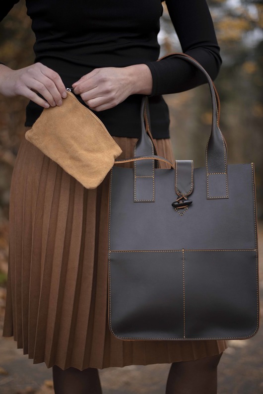 torby na ramię Shopper w czekoladowym brązie