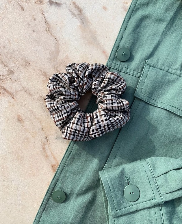 gumki do włosów Scrunchie w kratkę Luiza