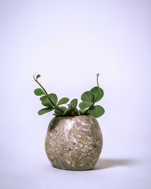 doniczki Brązowa mała doniczka Scagliola Mini III 5 cm