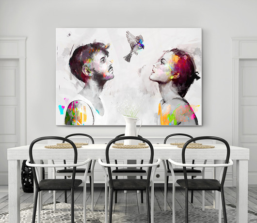 Obraz na płótnie "He&She&Bird" 120x80 cm Krzanoo