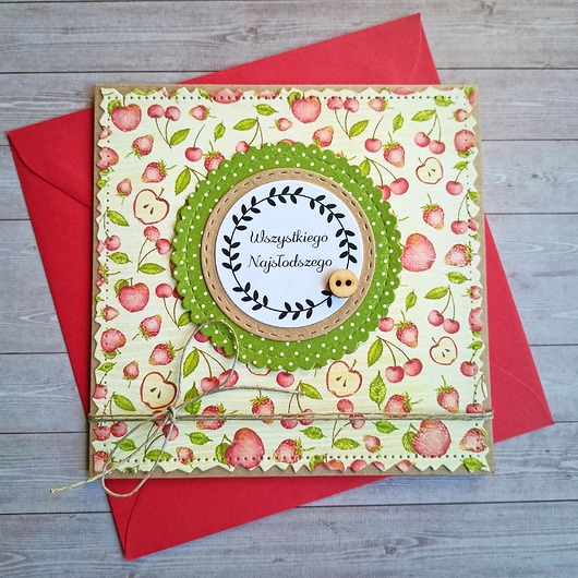 kartki scrapbooking Wszystkiego najsłodszego : jabłuszka