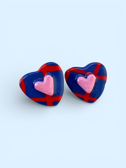 kolczyki z masy plastycznej Kolczyki Serduszka