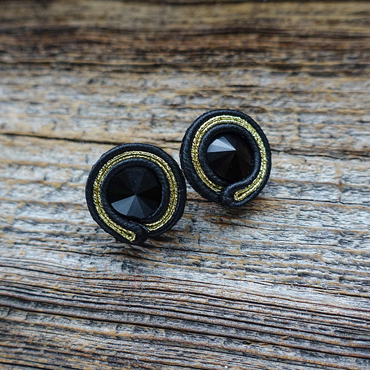 kolczyki soutache Czarne kolczyki soutache