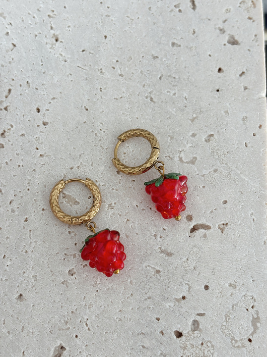 kolczyki szklane Kolczyki Malina