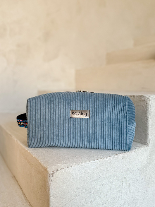 kosmetyczki Kosmetyczka sztruksowa boho blue