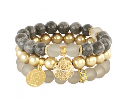 Gray,golden & beige set. Lavoga