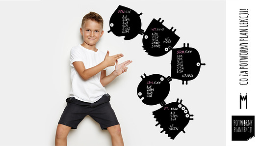 Potworny Plan Lekcji - naklejka ścienna IWITEKA