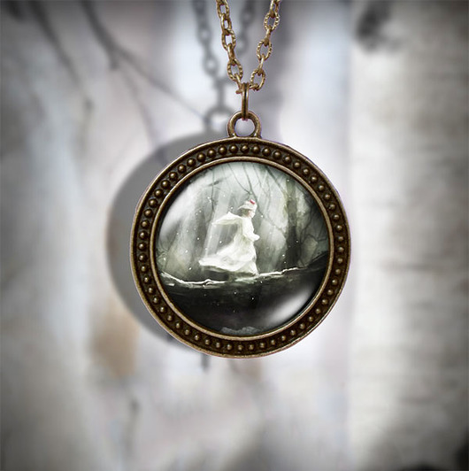 wisiory Medalion - Magiczny las - antyczny brąz, duży