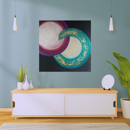 obrazy Słońce i Księżyc 80x80 Abstrakcja do domu