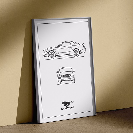 plakaty Plakat Legendy Motoryzacji - Ford Mustang