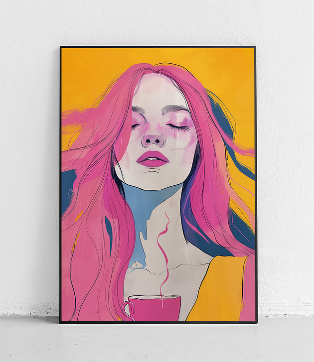 plakaty Plakat Portret kobiety w neonach