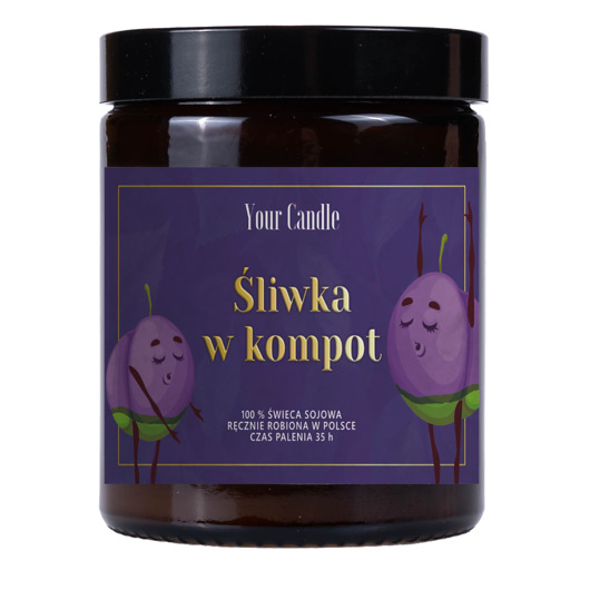 świece zapachowe ŚWIECA SOJOWA ŚLIWKA W KOMPOT 180 ml - YOUR CANDLE