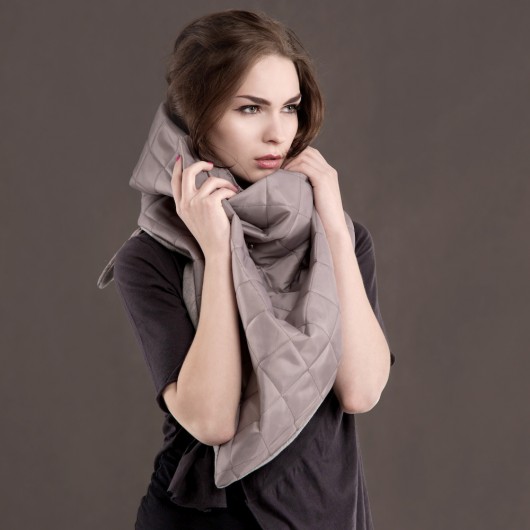 Dwustronny Pikowany Szal Chusta Etola PU Gray CADOaccessories