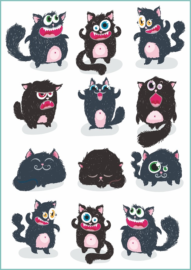 tatuaże zmywalne, tymczasowe Tatuaż tymczasowy "Monster cat"