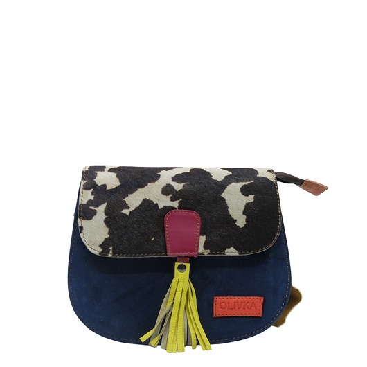 torby na ramię Torebka listonoszka zamszowa damska regulowany pasek kolorowa OLIVKA