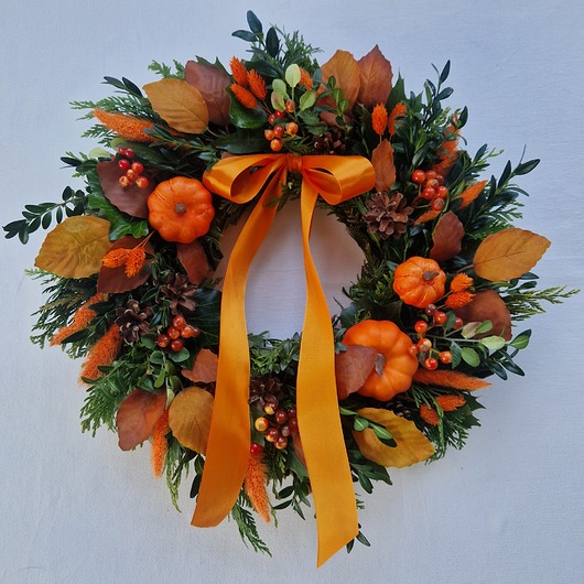 wianki Wianek jesienny na drzwi z dyniami PUMPKIN SPICE