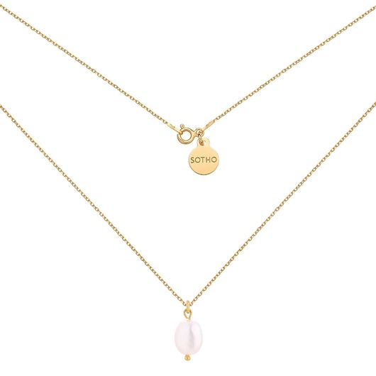 złote naszyjniki Złoty naszyjnik z naturalną perłą