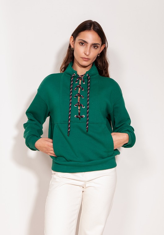 bluza bez kaptura damska BIND bluza green