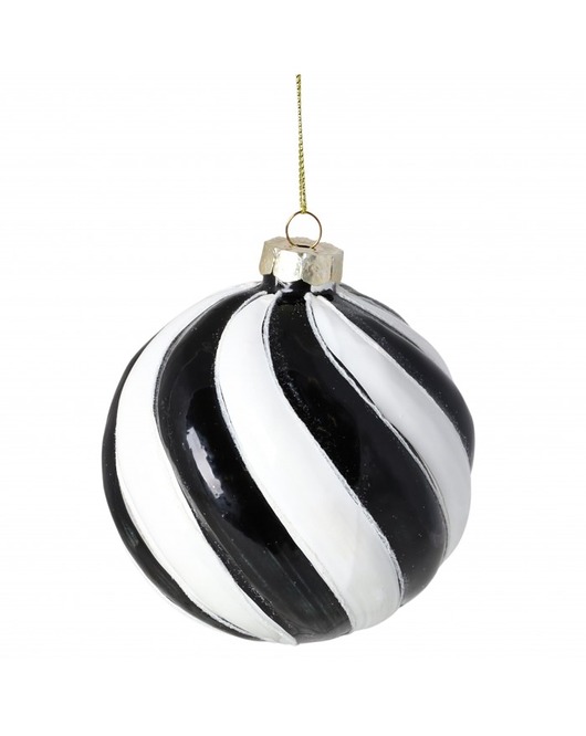 bombki Bombka Szklana 6 szt. Ozdoba Choinkowa Pasy 10 cm