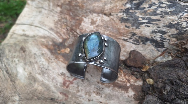 bransoletki wire wrapping Woda - bransoletka regulowana