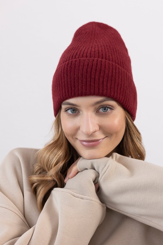 czapki damskie Czapka Gentle Cashmere Bordo